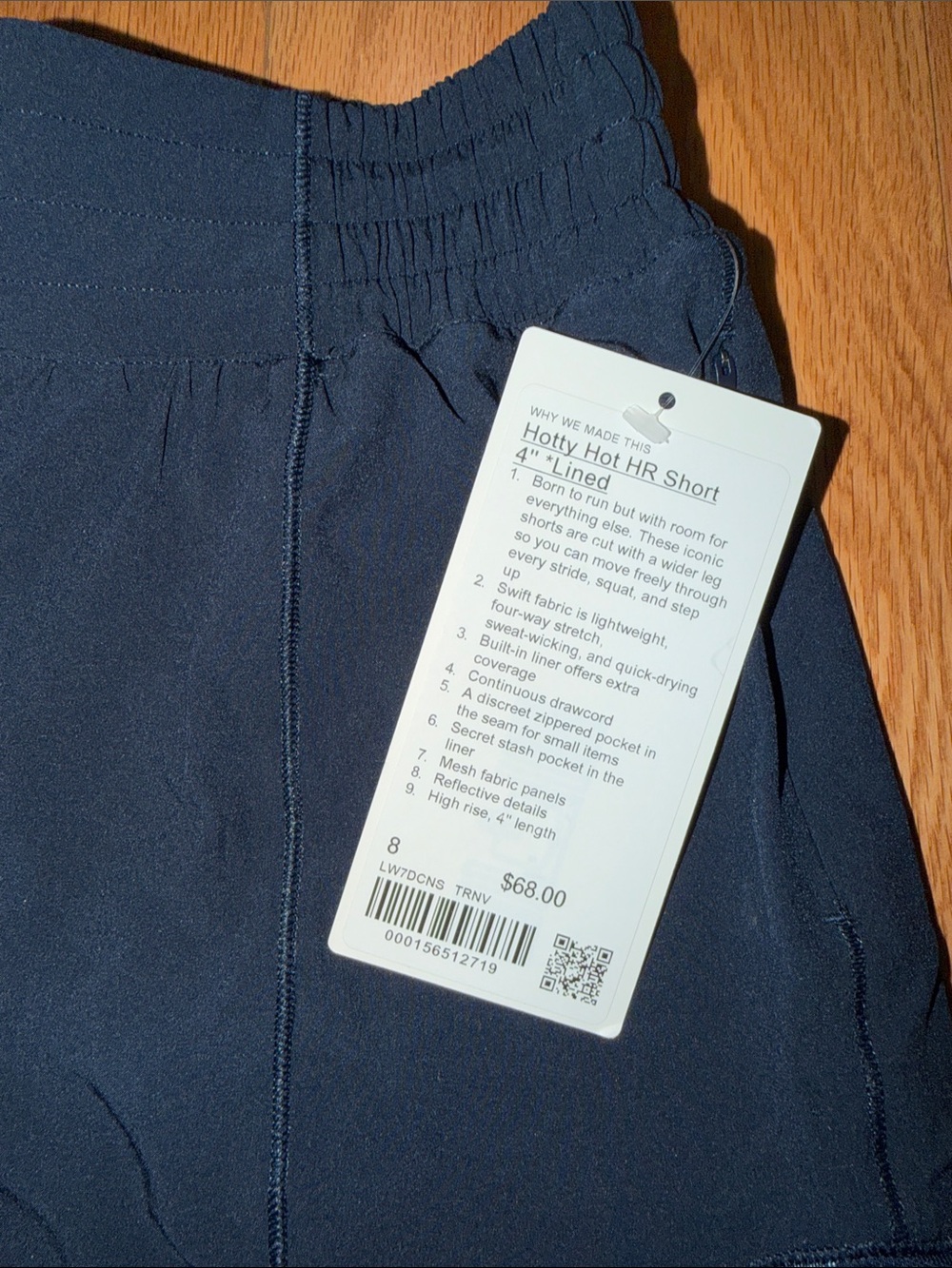 lululemon Hotty Hot HR Short 4” Lined Women's True Navy Athletic Shorts - Picture 3 of 5